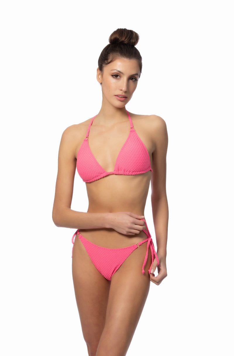 SOLID TEXTURED TRIANGLE BIKINI SET