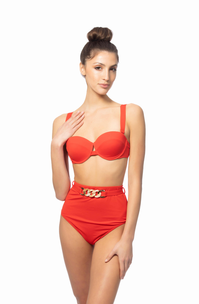 SOLID UNDERWIRE TOP WITH CHAIN BELT BOTTOM SET